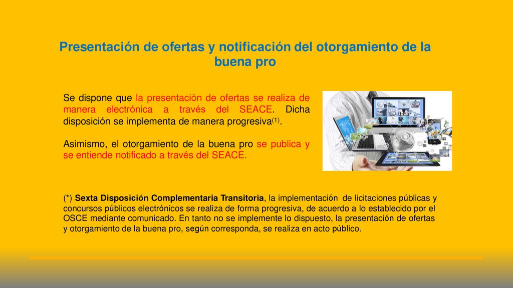 Presentación de ofertas y notificación del buena pro otorgamiento de