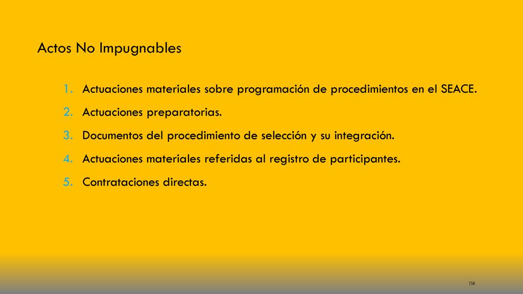 Actos No Impugnables Actuaciones materiales sobre programación de procedimientos en el SEACE. Actuaciones preparatorias.