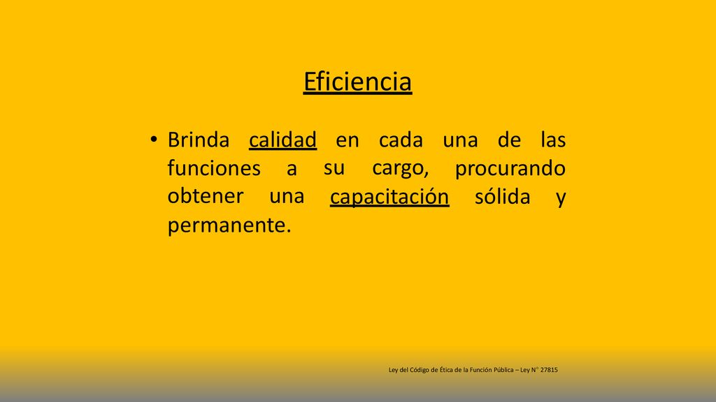 Eficiencia Brinda calidad en su cada cargo, una de las funciones