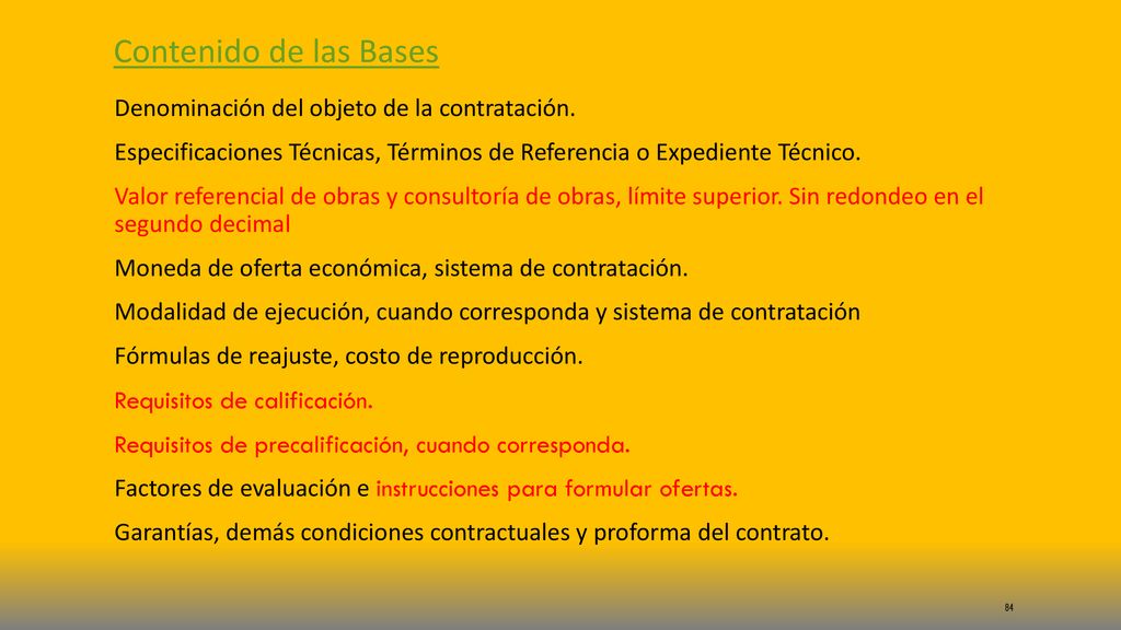 Contenido de las Bases Denominación del objeto de la contratación.