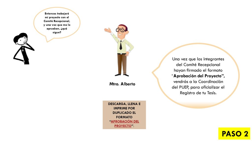 Entonces trabajaré mi proyecto con el Comité Recepcional, y una vez que me lo aprueben, ¿qué sigue