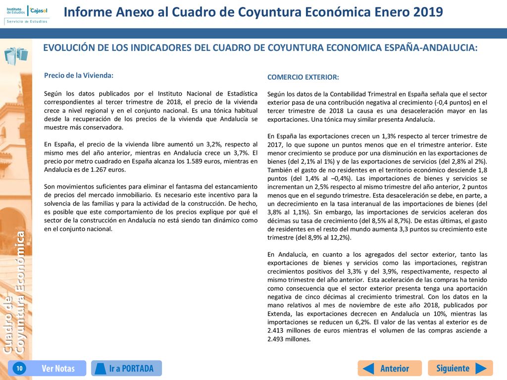 Informe Anexo al Cuadro de Coyuntura Económica Enero 2019