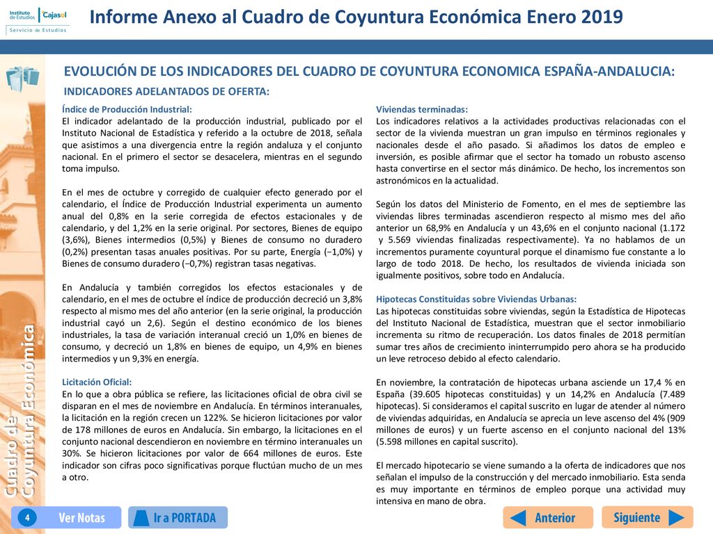 Informe Anexo al Cuadro de Coyuntura Económica Enero 2019