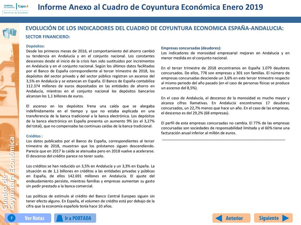 Informe Anexo al Cuadro de Coyuntura Económica Enero 2019