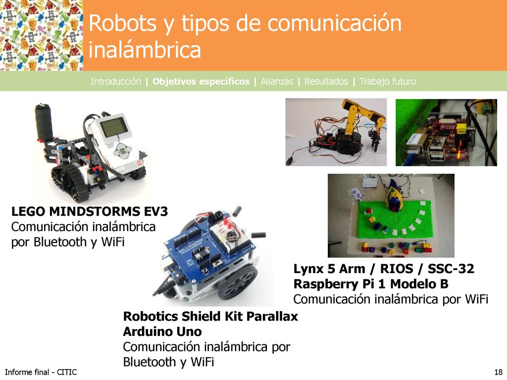 Robots y tipos de comunicación inalámbrica