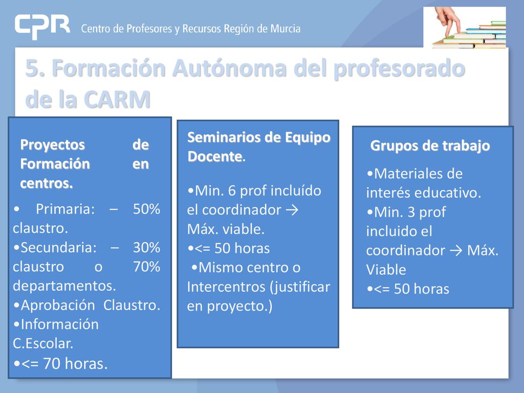 5. Formación Autónoma del profesorado de la CARM