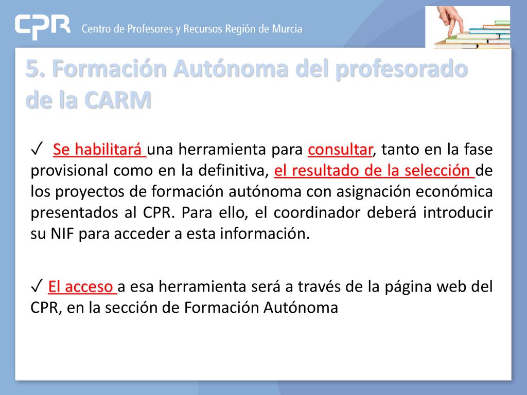 5. Formación Autónoma del profesorado de la CARM