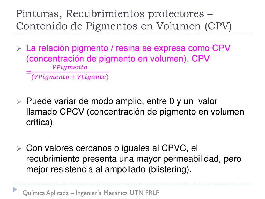 Pinturas, Recubrimientos protectores – Contenido de Pigmentos en Volumen (CPV)