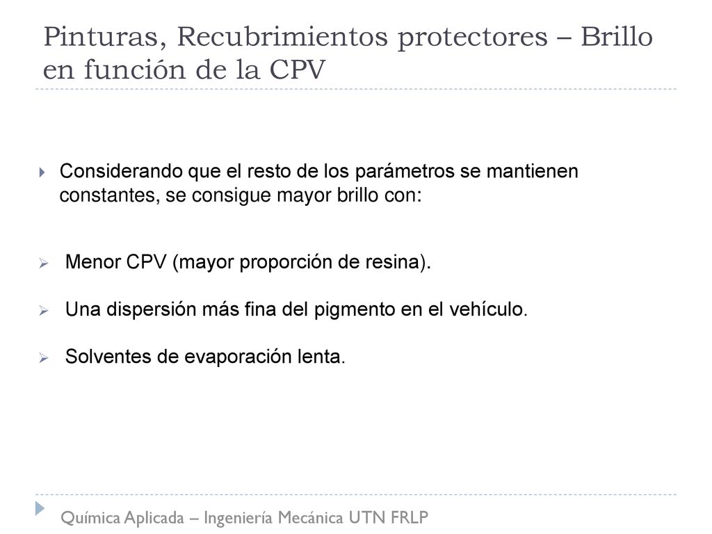 Pinturas, Recubrimientos protectores – Brillo en función de la CPV