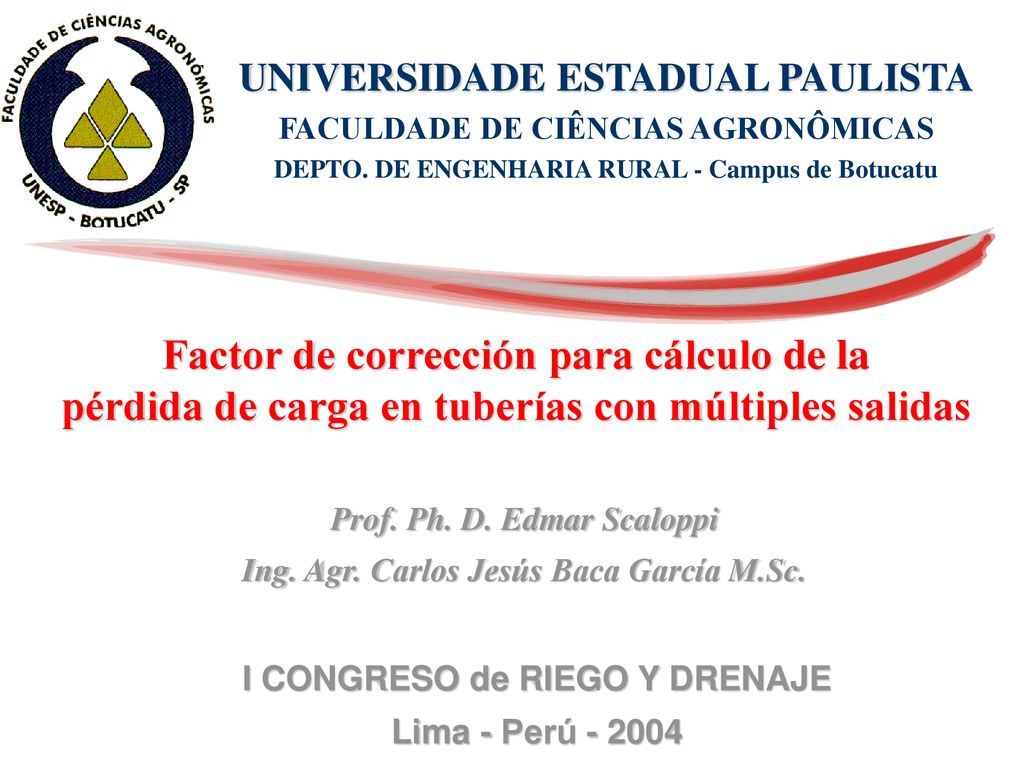 Factor de corrección para cálculo de la