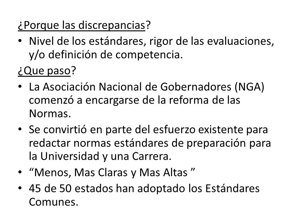 ¿Porque las discrepancias