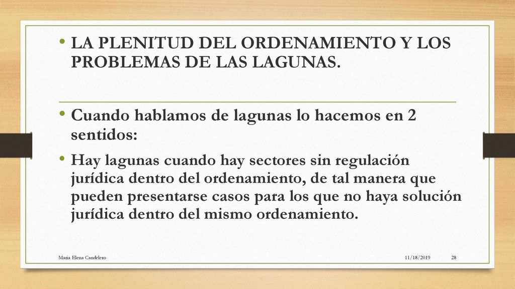 LA PLENITUD DEL ORDENAMIENTO Y LOS PROBLEMAS DE LAS LAGUNAS.
