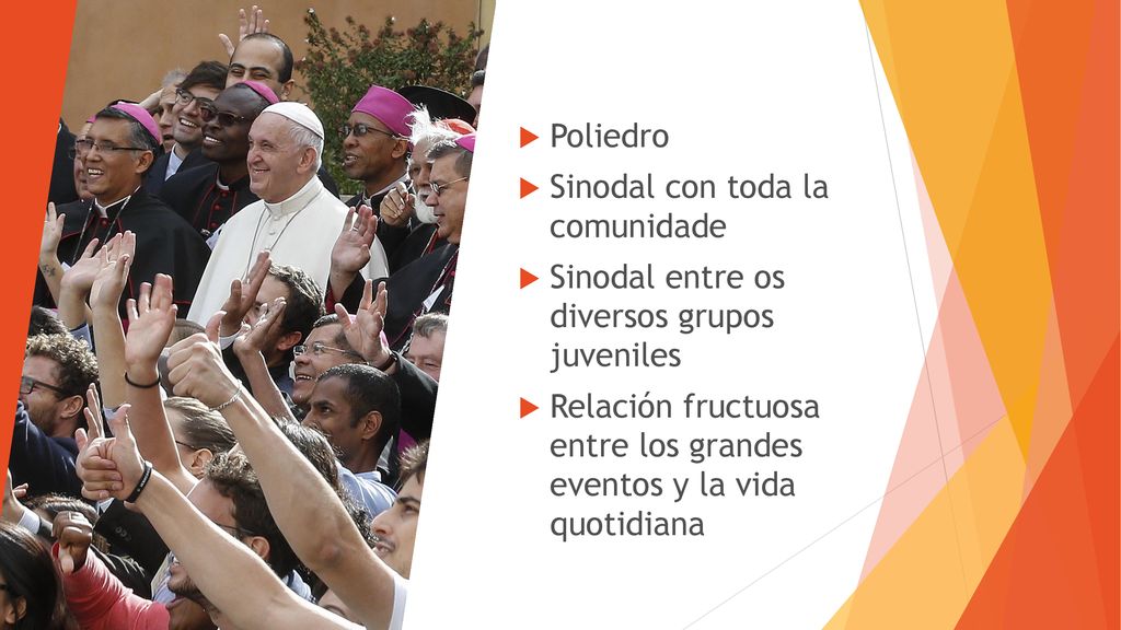 Poliedro Sinodal con toda la comunidade. Sinodal entre os diversos grupos juveniles.