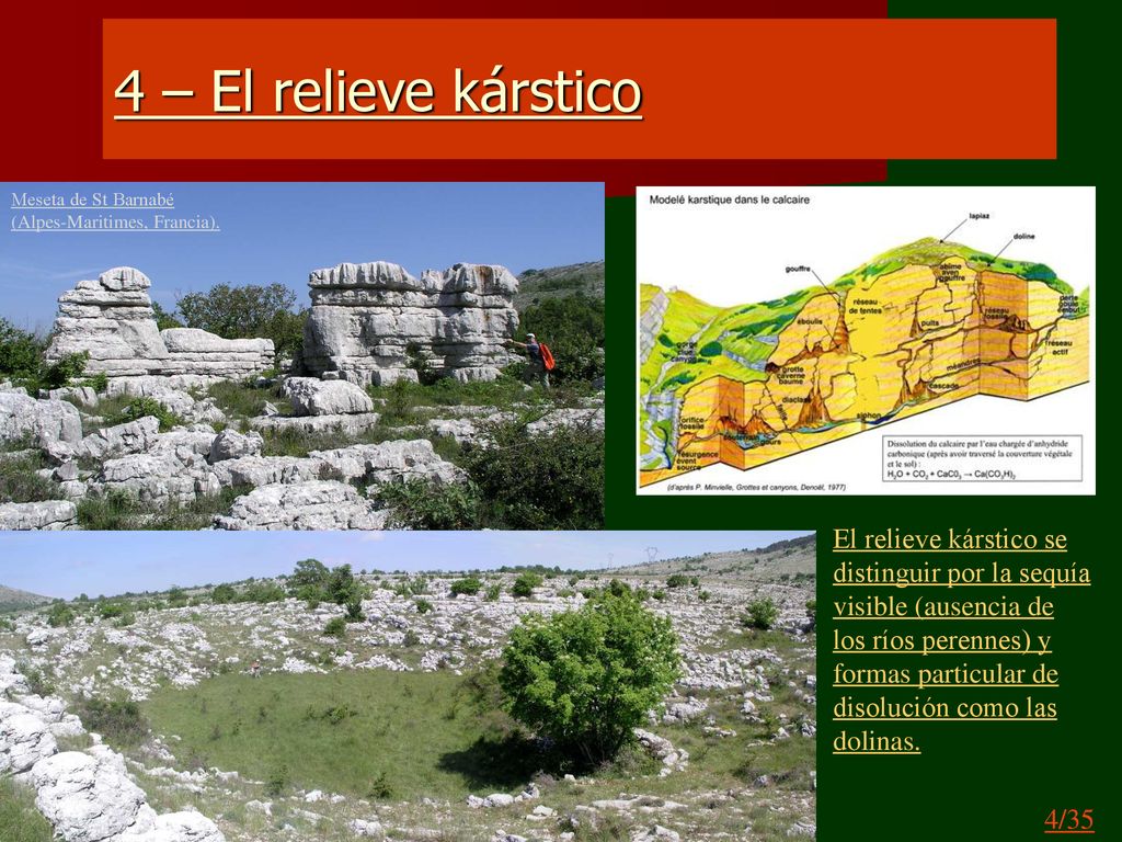 4 – El relieve kárstico Meseta de St Barnabé. (Alpes-Maritimes, Francia).