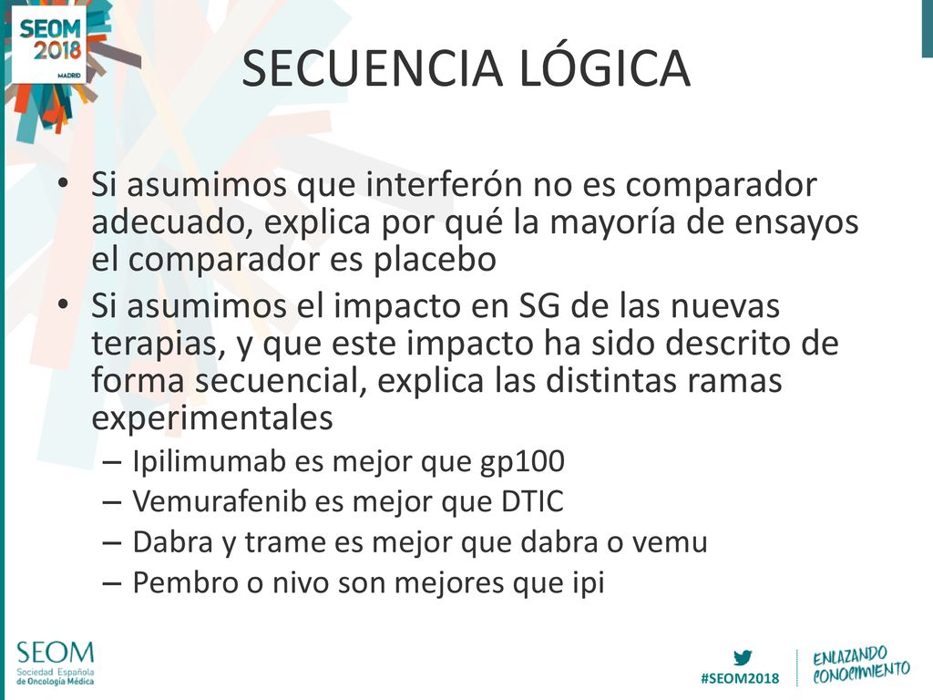 SECUENCIA LÓGICA Si asumimos que interferón no es comparador adecuado, explica por qué la mayoría de ensayos el comparador es placebo.