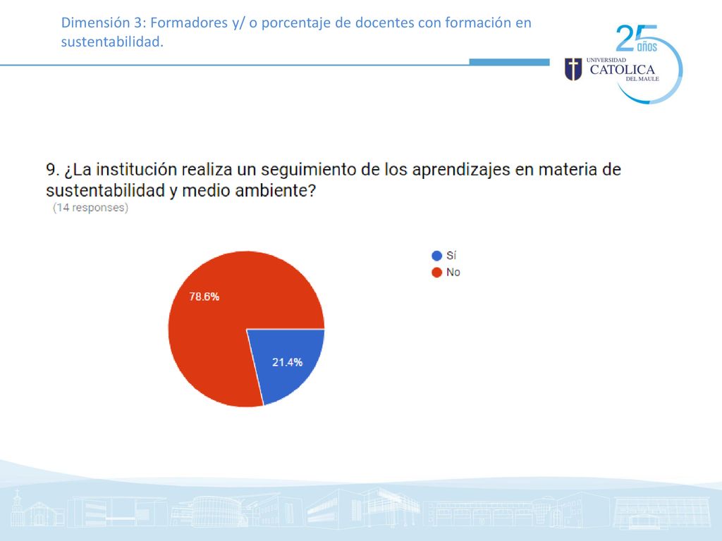 Dimensión 3: Formadores y/ o porcentaje de docentes con formación en sustentabilidad.