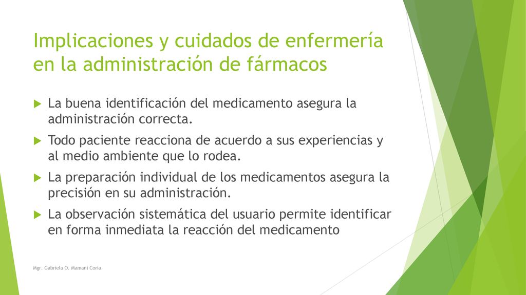 Implicaciones y cuidados de enfermería en la administración de fármacos