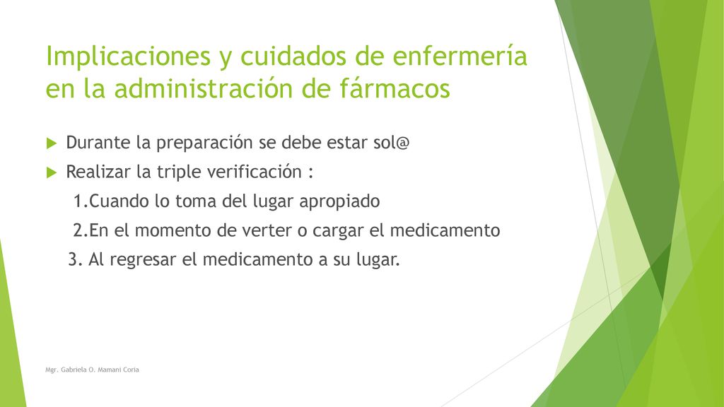 Implicaciones y cuidados de enfermería en la administración de fármacos