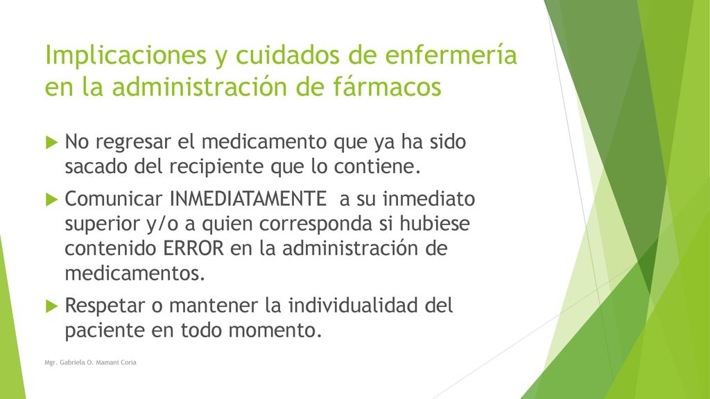 Implicaciones y cuidados de enfermería en la administración de fármacos