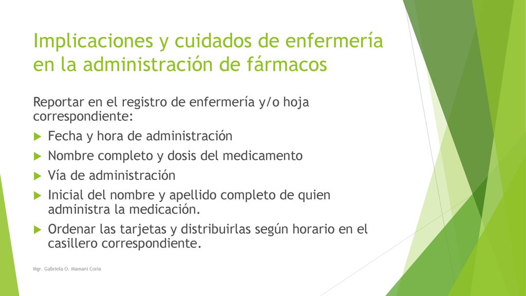 Implicaciones y cuidados de enfermería en la administración de fármacos