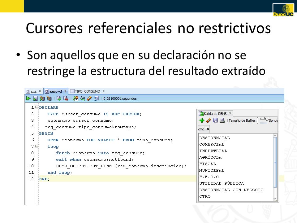Cursores referenciales no restrictivos