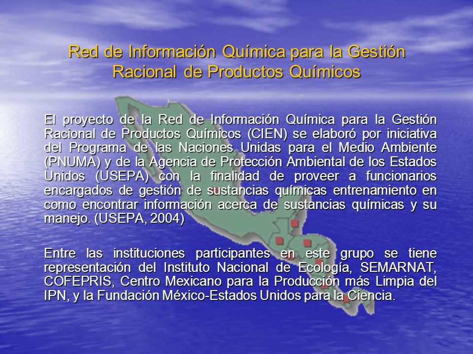 Red de Información Química para la Gestión Racional de Productos Químicos