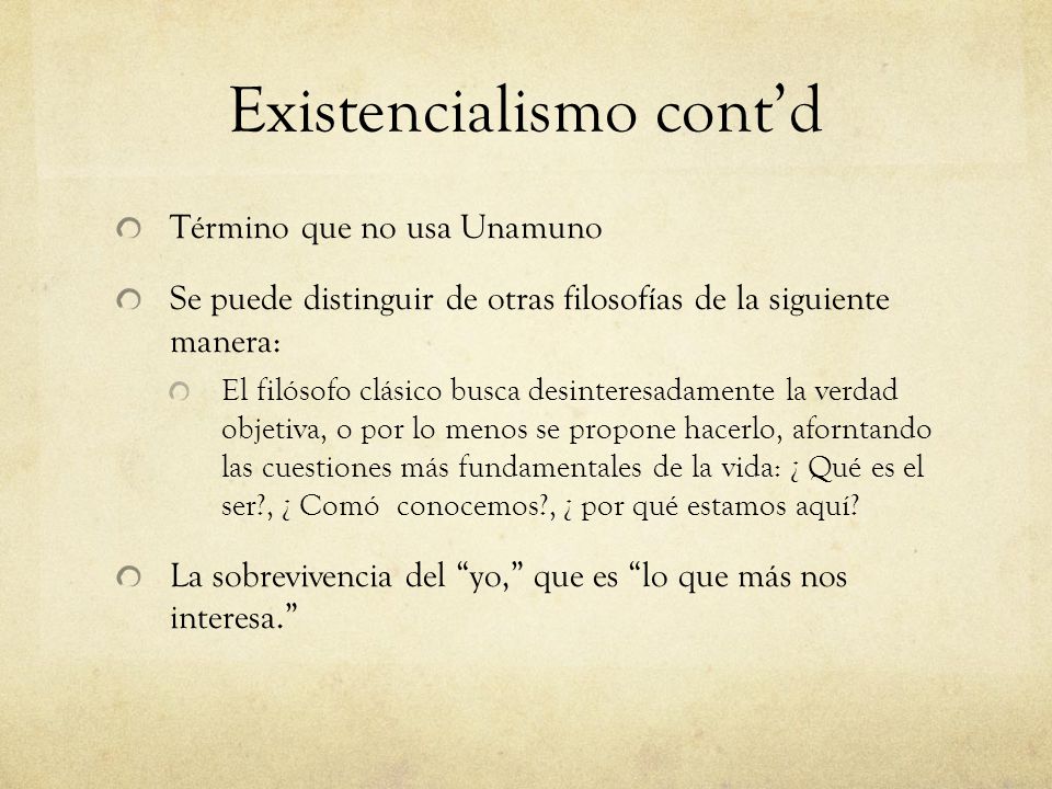 Existencialismo cont’d