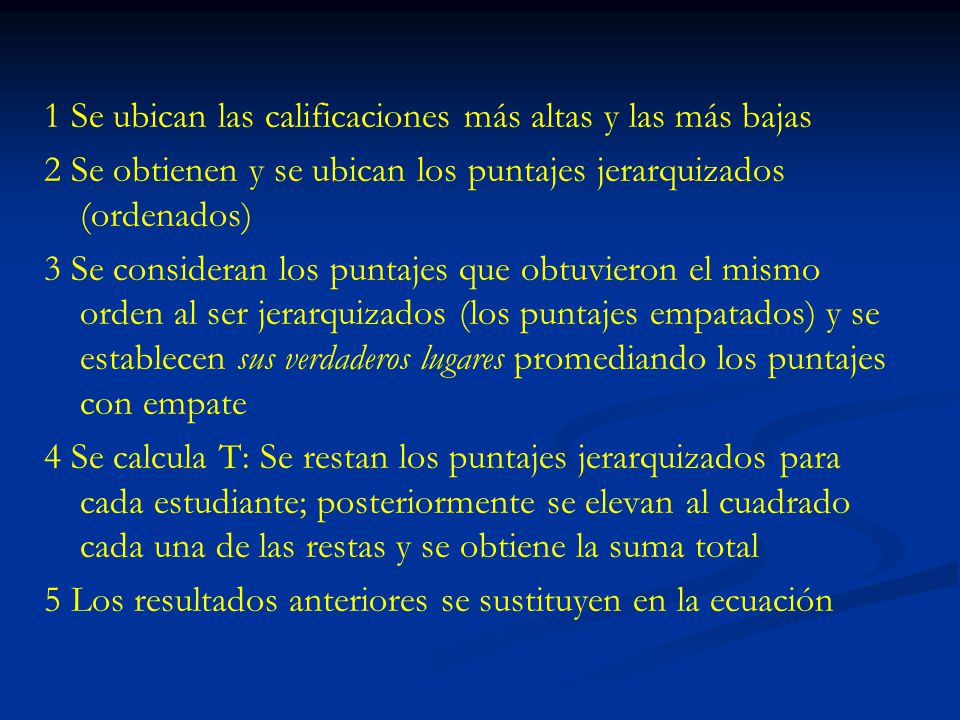 1 Se ubican las calificaciones más altas y las más bajas