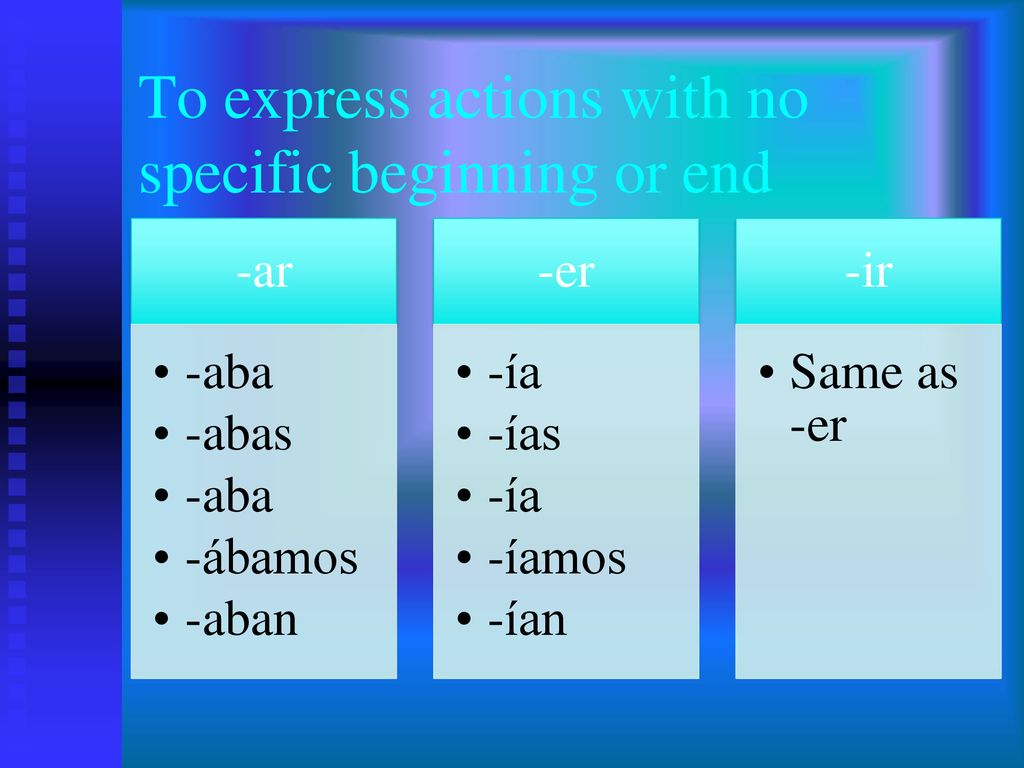 To express actions with no specific beginning or end