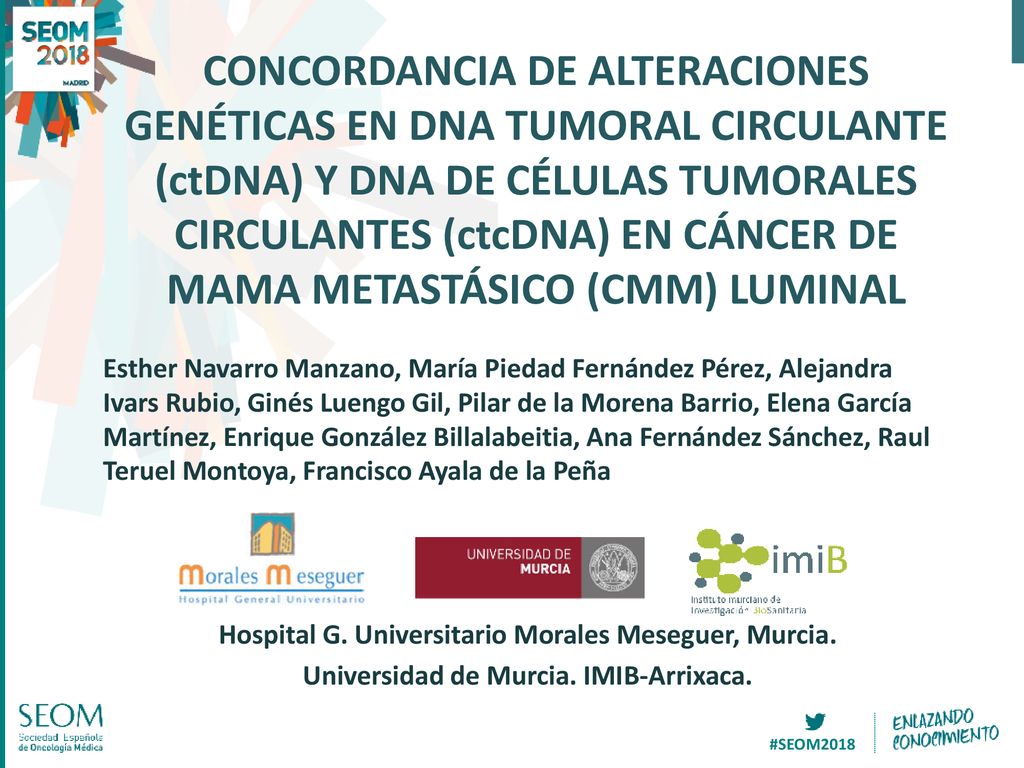 CONCORDANCIA DE ALTERACIONES GENÉTICAS EN DNA TUMORAL CIRCULANTE (ctDNA) Y DNA DE CÉLULAS TUMORALES CIRCULANTES (ctcDNA) EN CÁNCER DE MAMA METASTÁSICO (CMM) LUMINAL