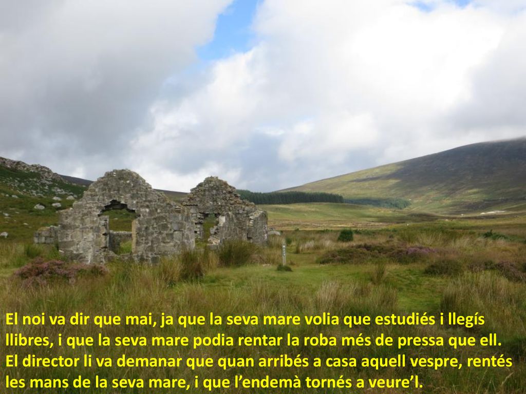 El noi va dir que mai, ja que la seva mare volia que estudiés i llegís llibres, i que la seva mare podia rentar la roba més de pressa que ell.