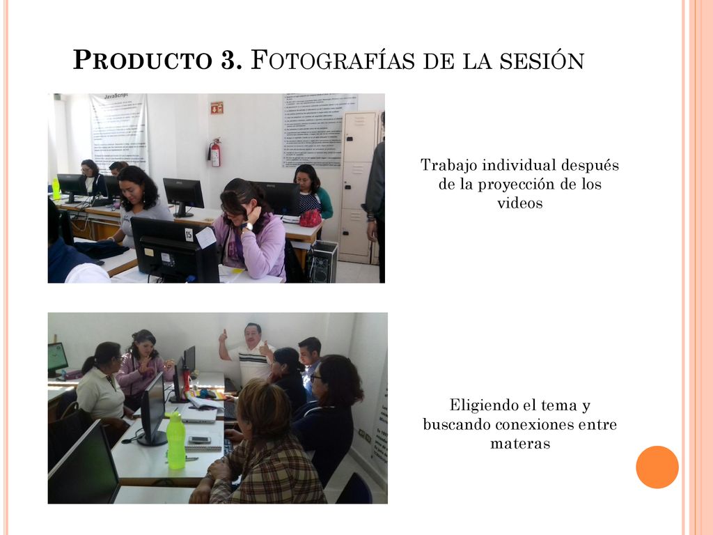 Producto 3. Fotografías de la sesión