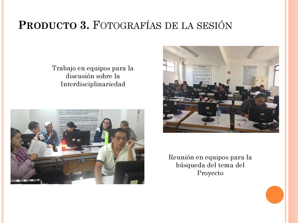 Producto 3. Fotografías de la sesión