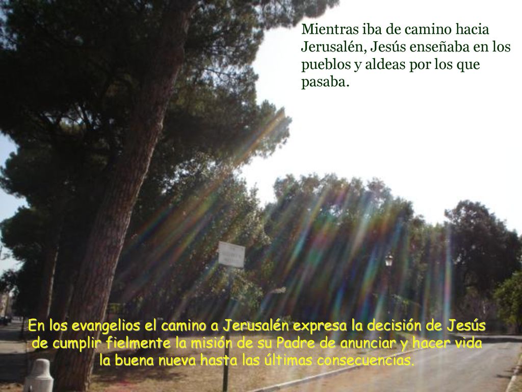 Mientras iba de camino hacia Jerusalén, Jesús enseñaba en los pueblos y aldeas por los que pasaba.