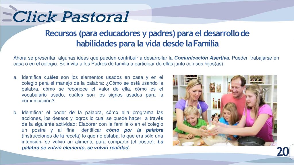 Recursos (para educadores y padres) para el desarrollo de habilidades para la vida desde la Familia