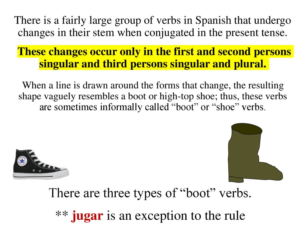 There are three types of boot verbs.