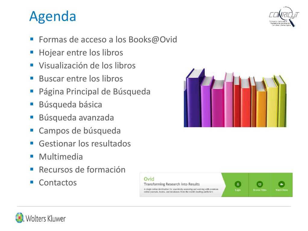 Agenda Formas de acceso a los Hojear entre los libros