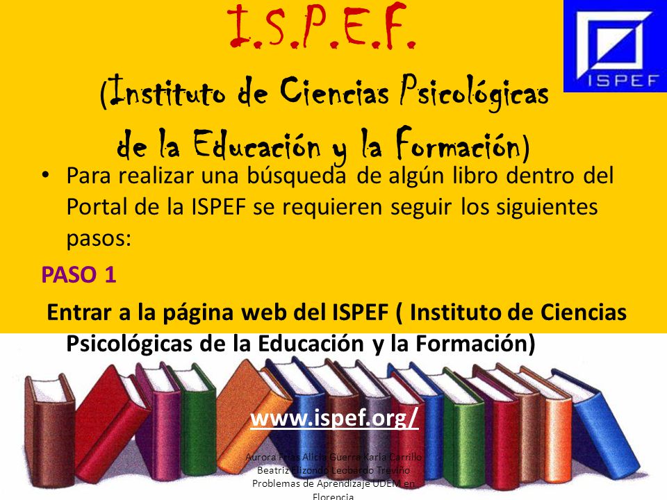 I.S.P.E.F. (Instituto de Ciencias Psicológicas de la Educación y la Formación)