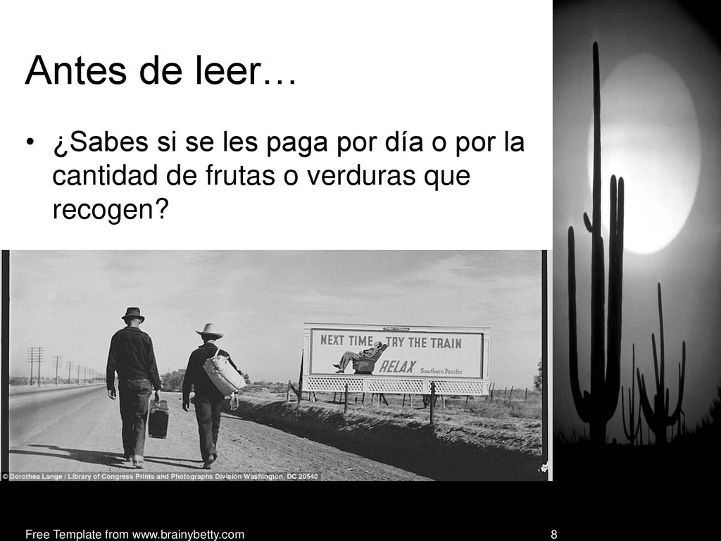 Antes de leer… ¿Sabes si se les paga por día o por la cantidad de frutas o verduras que recogen.