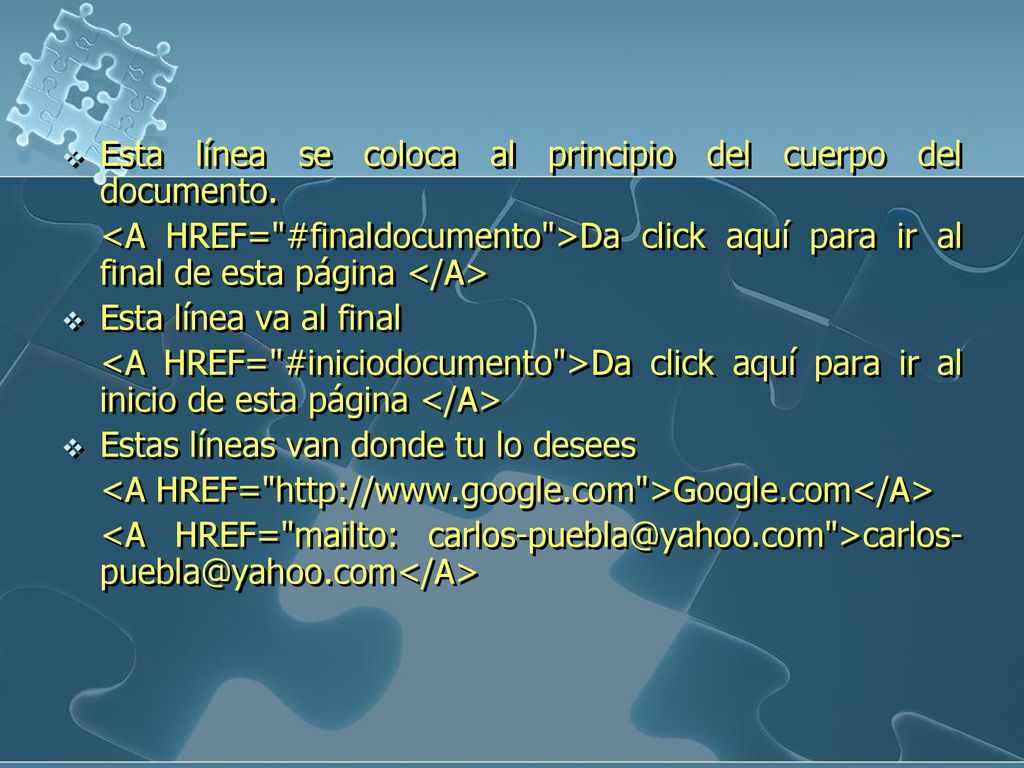 Esta línea se coloca al principio del cuerpo del documento.