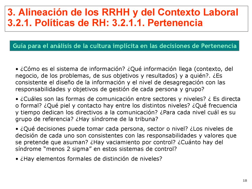3. Alineación de los RRHH y del Contexto Laboral