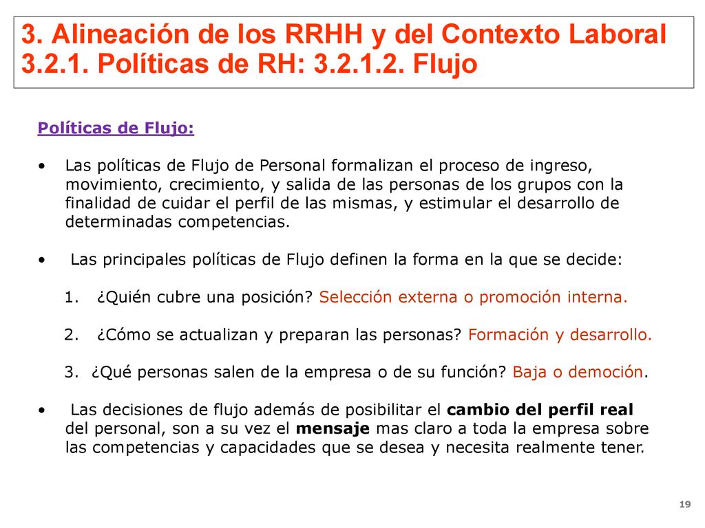 3. Alineación de los RRHH y del Contexto Laboral