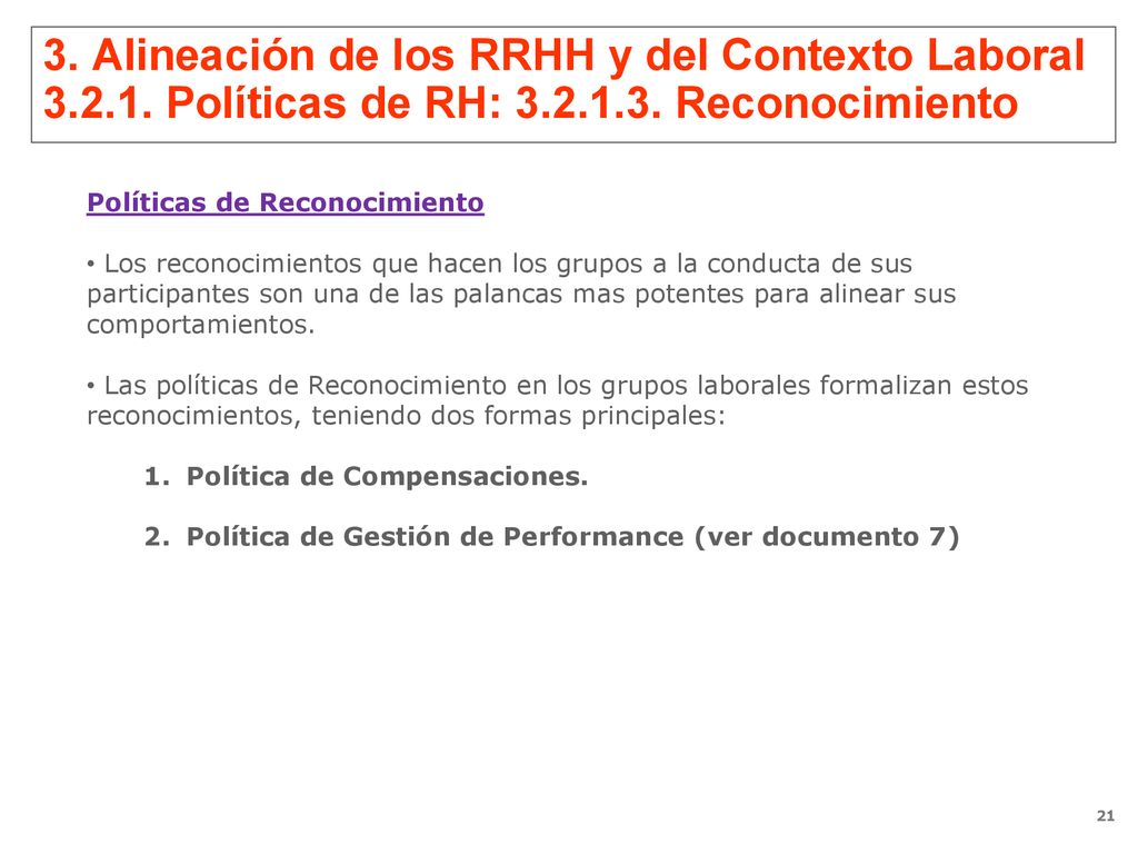 3. Alineación de los RRHH y del Contexto Laboral