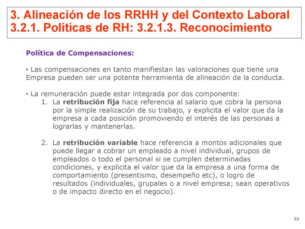 3. Alineación de los RRHH y del Contexto Laboral