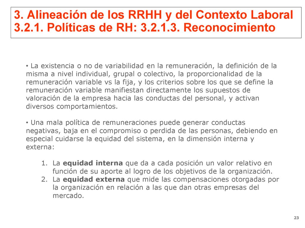 3. Alineación de los RRHH y del Contexto Laboral