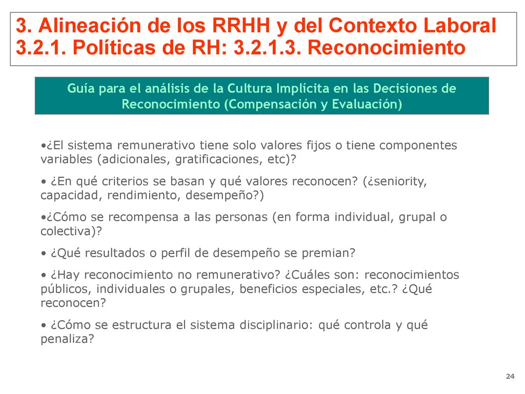3. Alineación de los RRHH y del Contexto Laboral