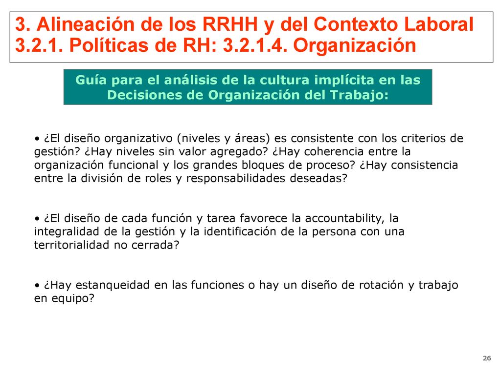3. Alineación de los RRHH y del Contexto Laboral