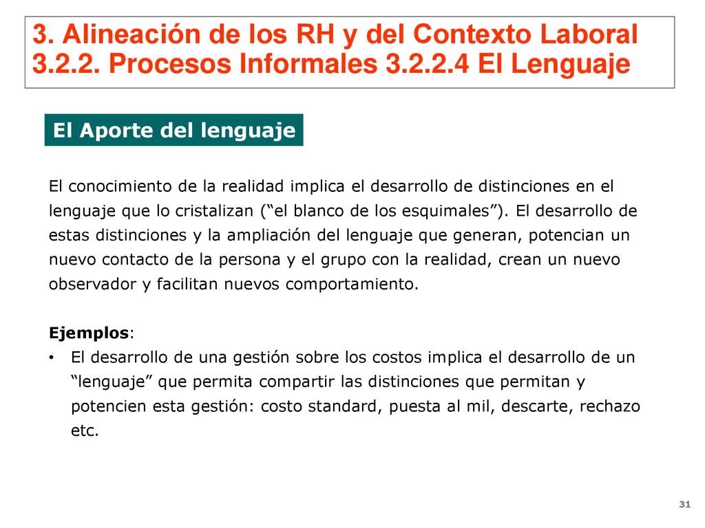 3. Alineación de los RH y del Contexto Laboral