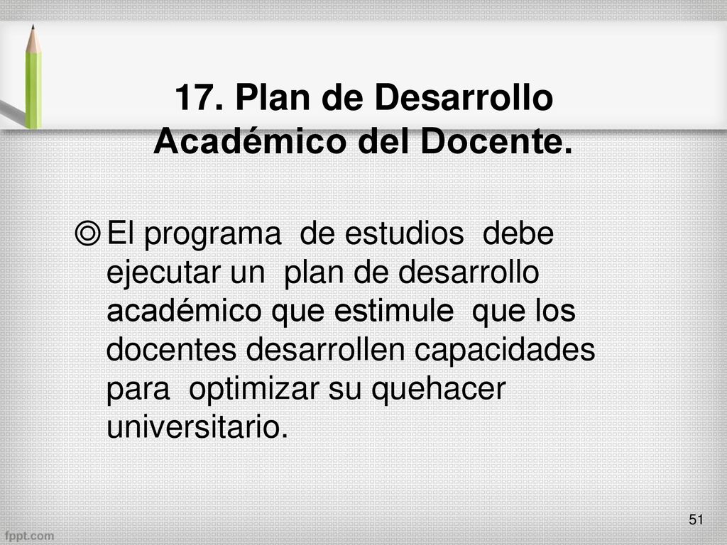 17. Plan de Desarrollo Académico del Docente.