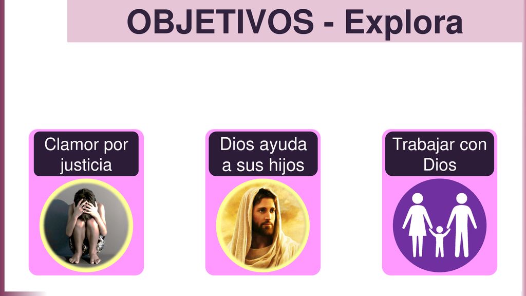 OBJETIVOS - Explora Dios ayuda a sus hijos Clamor por justicia